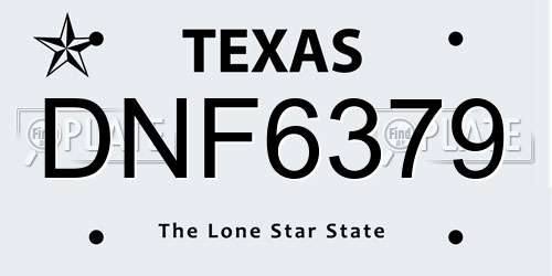 DNF6379 Texas License Plate