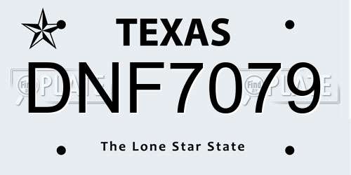 DNF7079 Texas License Plate