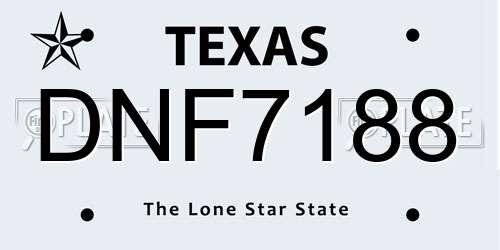 DNF7188 Texas License Plate