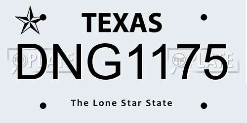 DNG1175 Texas License Plate