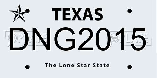 DNG2015 Texas License Plate