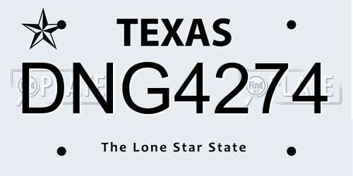 DNG4274 Texas License Plate