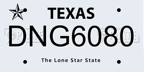 DNG6080 Texas License Plate