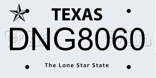 DNG8060 Texas License Plate
