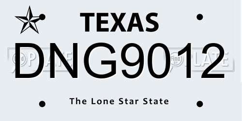 DNG9012 Texas License Plate