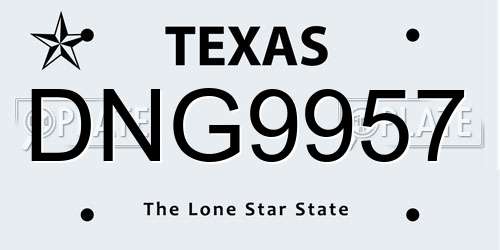 DNG9957 Texas License Plate