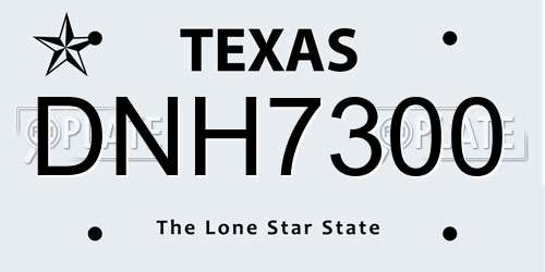DNH7300 Texas License Plate