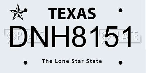 DNH8151 Texas License Plate