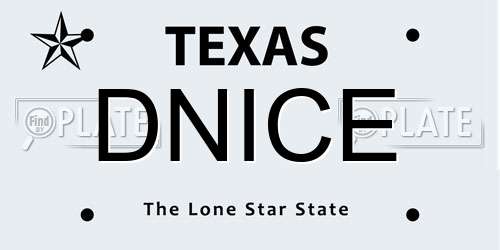 DNICE Texas License Plate