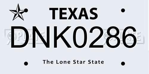 DNK0286 Texas License Plate