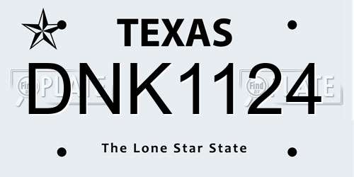 DNK1124 Texas License Plate