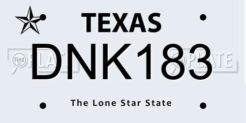 DNK183 Texas License Plate