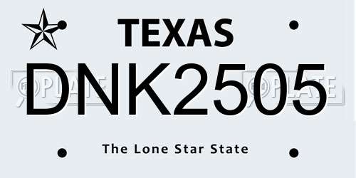 DNK2505 Texas License Plate