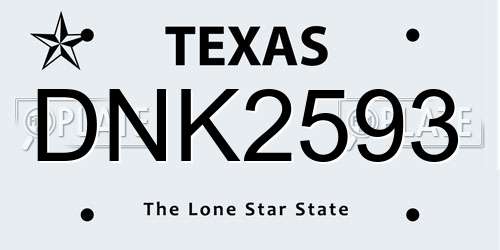 DNK2593 Texas License Plate