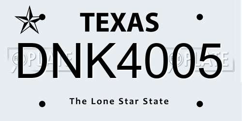 DNK4005 Texas License Plate