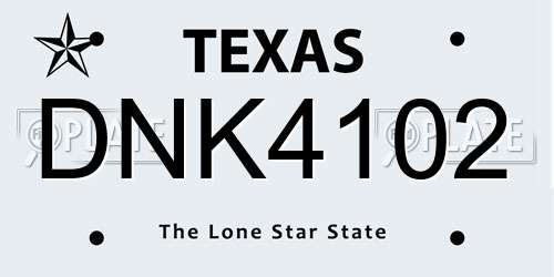 DNK4102 Texas License Plate