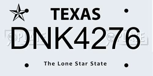 DNK4276 Texas License Plate