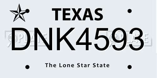 DNK4593 Texas License Plate