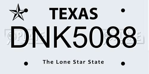 DNK5088 Texas License Plate