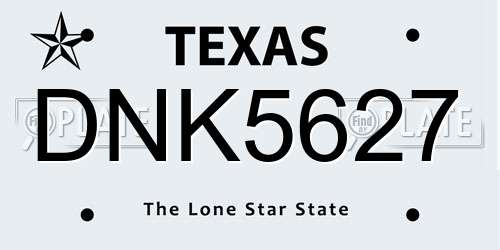 DNK5627 Texas License Plate