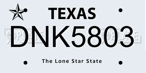 DNK5803 Texas License Plate