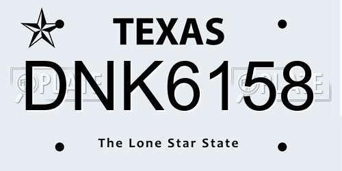 DNK6158 Texas License Plate