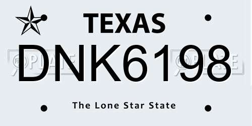 DNK6198 Texas License Plate
