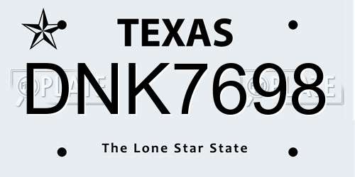 DNK7698 Texas License Plate
