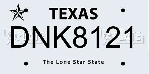 DNK8121 Texas License Plate