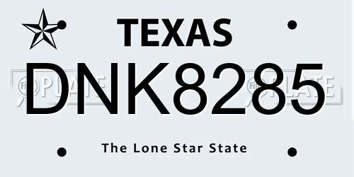 DNK8285 Texas License Plate