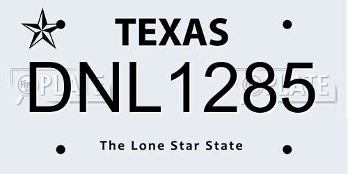DNL1285 Texas License Plate