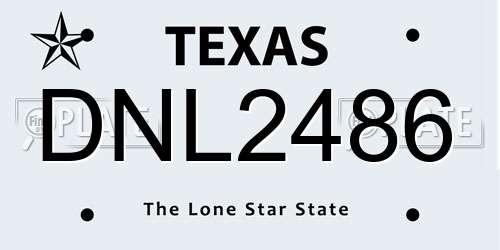 DNL2486 Texas License Plate