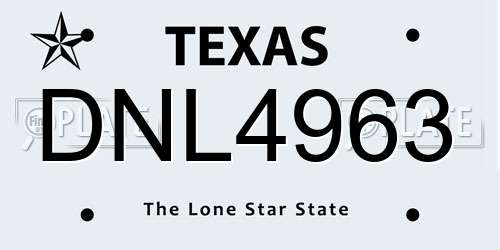 DNL4963 Texas License Plate