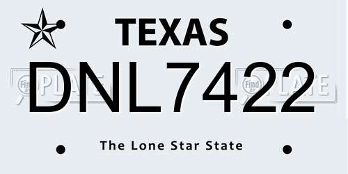 DNL7422 Texas License Plate
