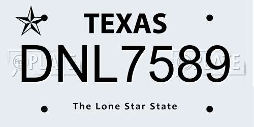 DNL7589 Texas License Plate