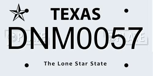 DNM0057 Texas License Plate