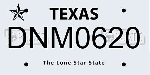 DNM0620 Texas License Plate