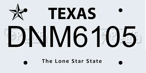 DNM6105 Texas License Plate