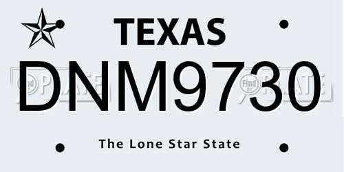 DNM9730 Texas License Plate