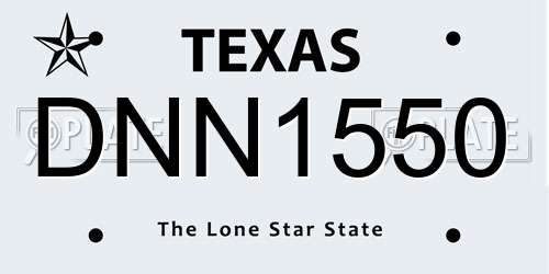 DNN1550 Texas License Plate