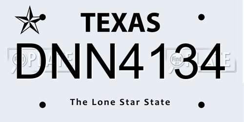 DNN4134 Texas License Plate
