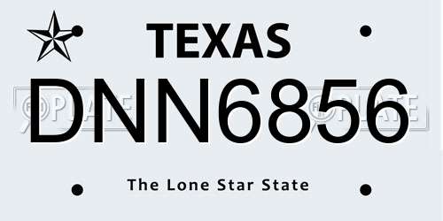DNN6856 Texas License Plate