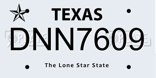 DNN7609 Texas License Plate