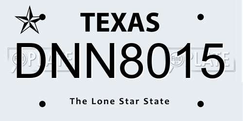 DNN8015 Texas License Plate