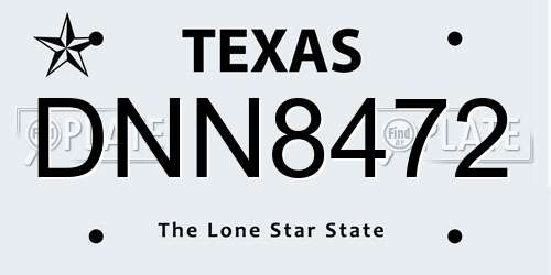 DNN8472 Texas License Plate