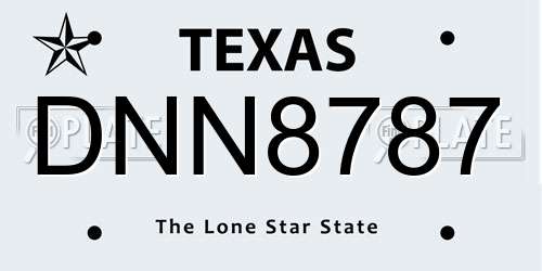DNN8787 Texas License Plate