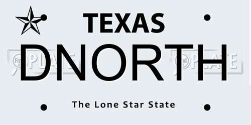 DNORTH Texas License Plate