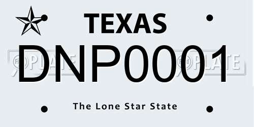 DNP0001 Texas License Plate
