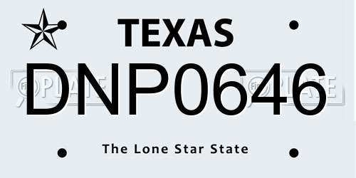 DNP0646 Texas License Plate