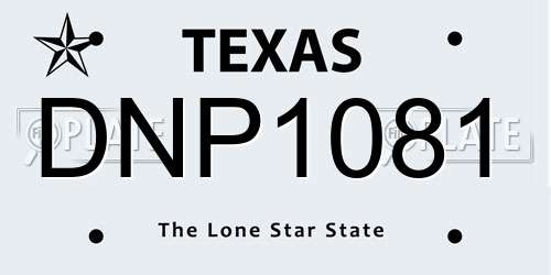 DNP1081 Texas License Plate